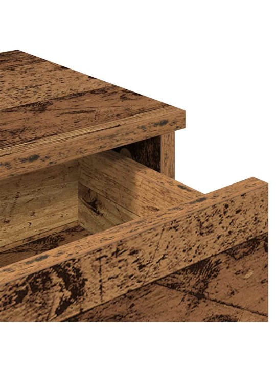Seinähylly laatikoilla vanha puu 100x37,5x19 cm tekninen puu