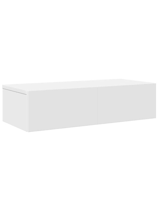 Seinähylly laatikoilla valkoinen 60x26,5x15 cm tekninen puu