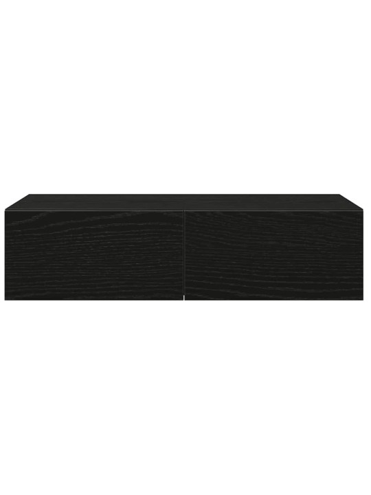 Seinähylly laatikoilla musta 60x26,5x15 cm tekninen puu