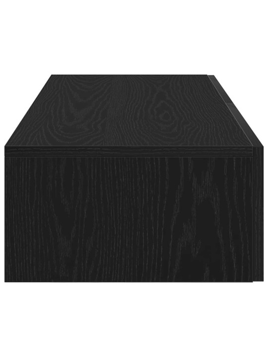 Seinähylly laatikoilla musta 60x26,5x15 cm tekninen puu