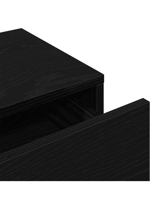 Seinähylly laatikoilla musta 60x26,5x15 cm tekninen puu