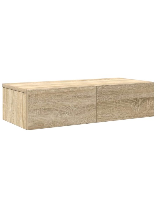 Seinähylly laatikoilla sonoma tammi 60x26,5x15 cm tekninen puu