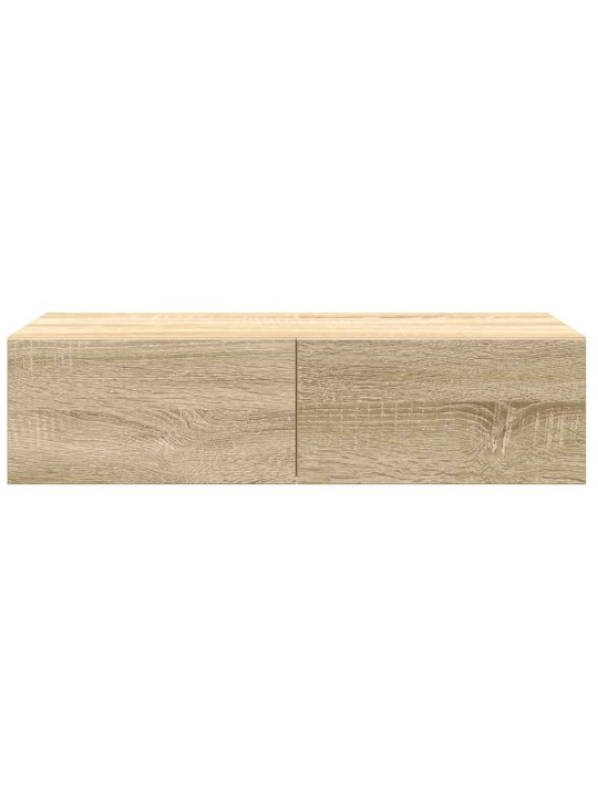 Seinähylly laatikoilla sonoma tammi 60x26,5x15 cm tekninen puu