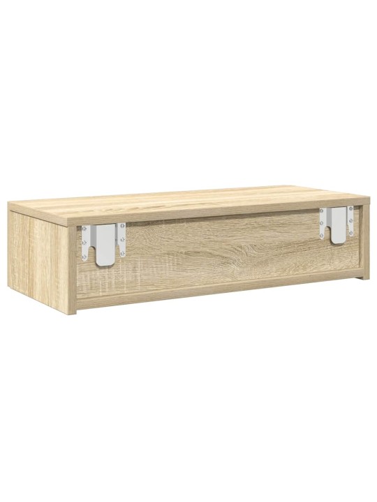 Seinähylly laatikoilla sonoma tammi 60x26,5x15 cm tekninen puu