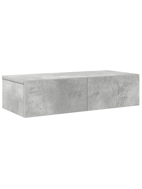 Seinähylly laatikoilla betoninharmaa 60x26,5x15 cm tekninen puu