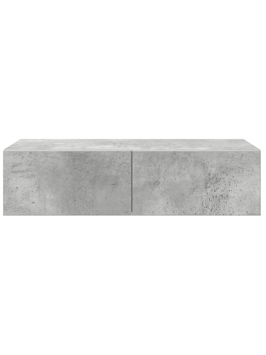 Seinähylly laatikoilla betoninharmaa 60x26,5x15 cm tekninen puu