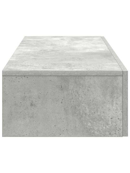Seinähylly laatikoilla betoninharmaa 60x26,5x15 cm tekninen puu