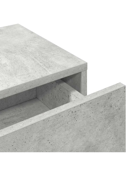 Seinähylly laatikoilla betoninharmaa 60x26,5x15 cm tekninen puu