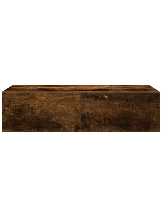 Seinähylly laatikoilla savutammi 60x26,5x15 cm tekninen puu