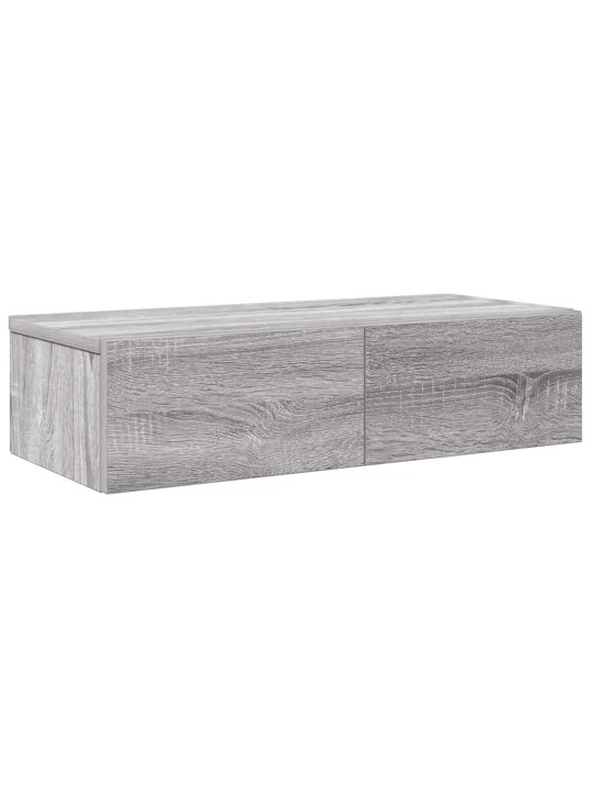Seinähylly laatikoilla harmaa sonoma 60x26,5x15 cm tekninen puu