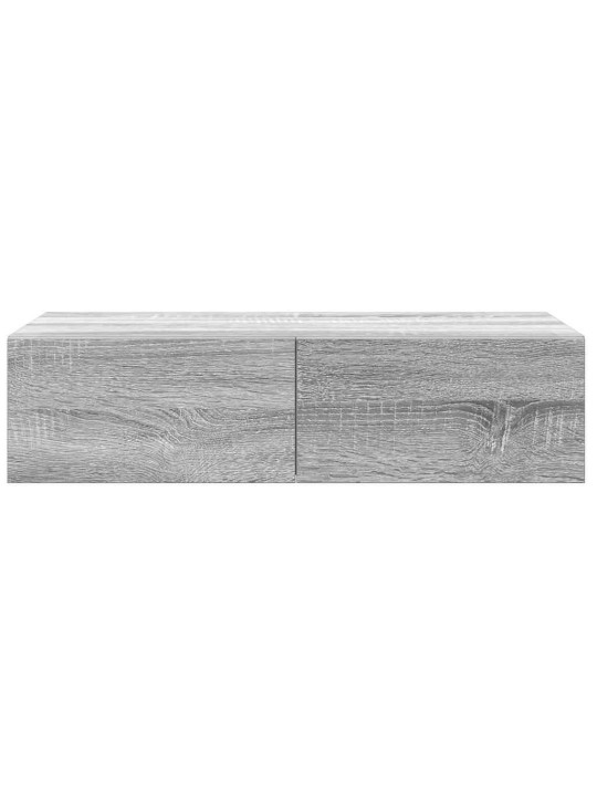 Seinähylly laatikoilla harmaa sonoma 60x26,5x15 cm tekninen puu