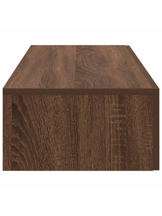 Seinähylly laatikoilla ruskea tammi 60x26,5x15 cm tekninen puu