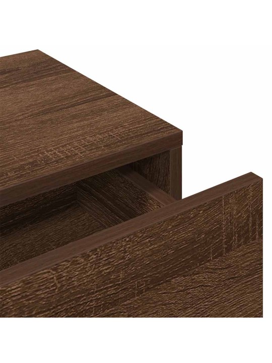 Seinähylly laatikoilla ruskea tammi 60x26,5x15 cm tekninen puu