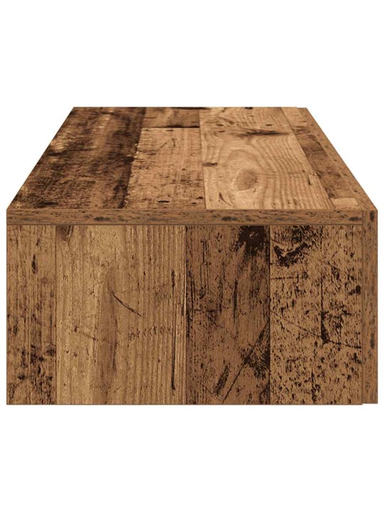 Seinähylly laatikoilla vanha puu 60x26,5x15 cm tekninen puu