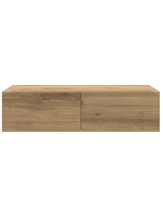 Seinähylly laatikoilla artesaani tammi 60x26,5x15 cm lastulevy