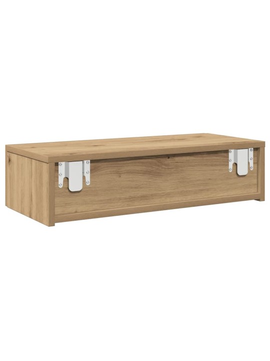 Seinähylly laatikoilla artesaani tammi 60x26,5x15 cm lastulevy
