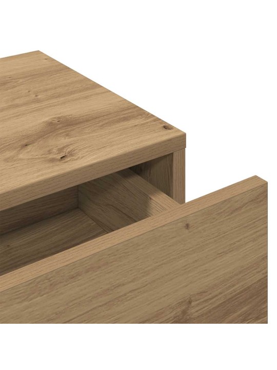 Seinähylly laatikoilla artesaani tammi 60x26,5x15 cm lastulevy