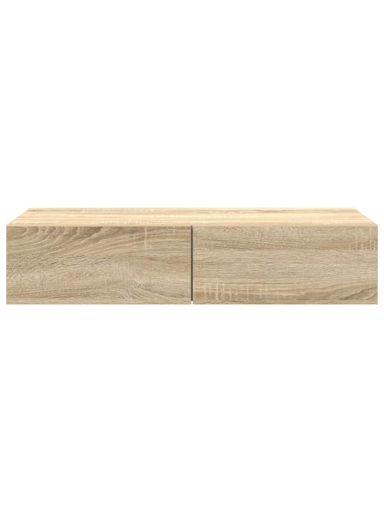 Seinähylly laatikoilla sonoma-tammi 80x33x17 cm tekninen puu