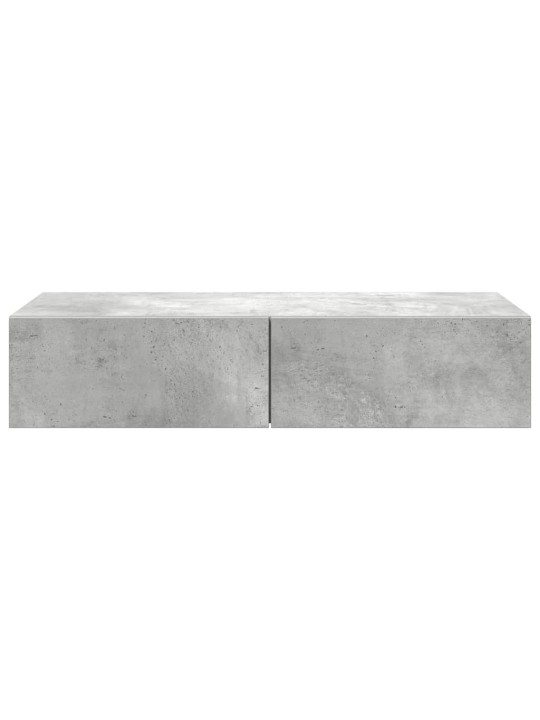 Seinähylly laatikoilla betoninharmaa 80x33x17 cm tekninen puu
