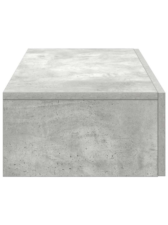 Seinähylly laatikoilla betoninharmaa 80x33x17 cm tekninen puu
