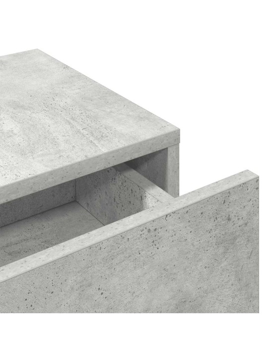 Seinähylly laatikoilla betoninharmaa 80x33x17 cm tekninen puu