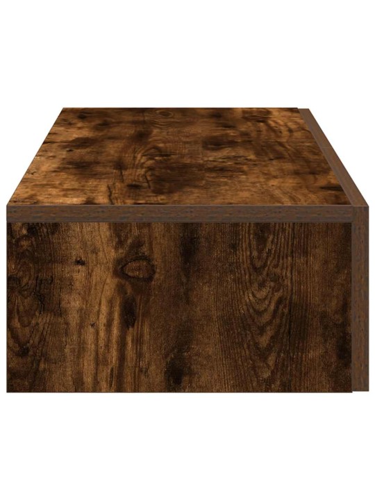 Seinähylly laatikoilla savutammi 80x33x17 cm tekninen puu