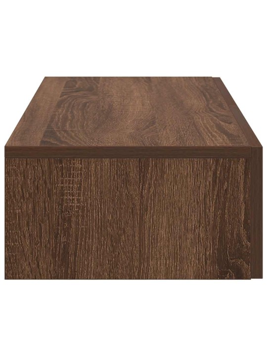 Seinähylly laatikoilla ruskea tammi 80x33x17 cm tekninen puu