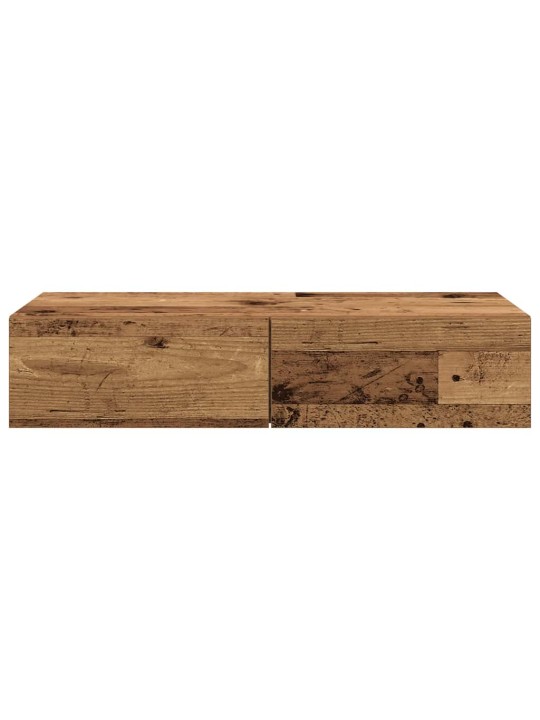 Seinähylly laatikoilla vanha puu 80x33x17 cm tekninen puu