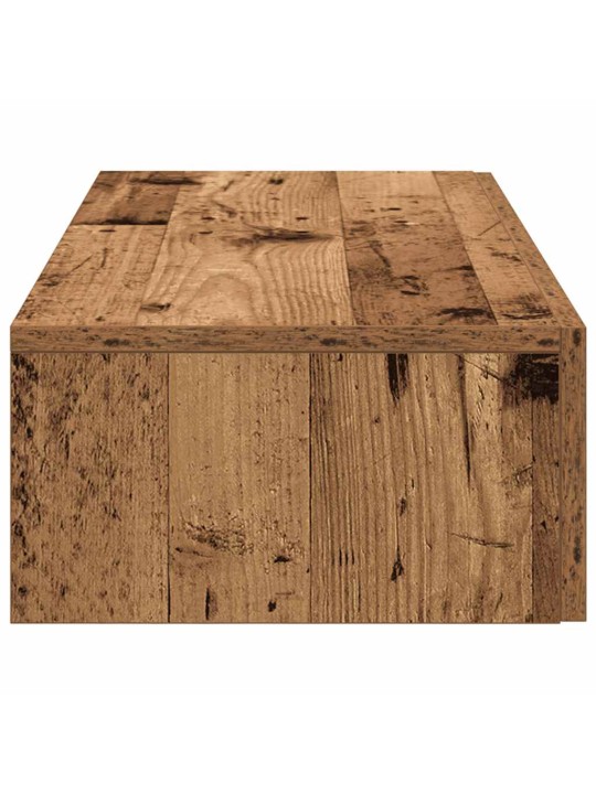 Seinähylly laatikoilla vanha puu 80x33x17 cm tekninen puu