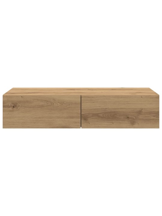 Seinähylly laatikoilla artesaani tammi 80x33x17 cm tekninen puu