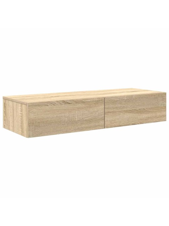 Seinähylly laatikoilla sonoma-tammi 100x36x19 cm tekninen puu
