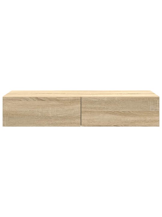 Seinähylly laatikoilla sonoma-tammi 100x36x19 cm tekninen puu