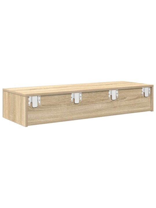 Seinähylly laatikoilla sonoma-tammi 100x36x19 cm tekninen puu