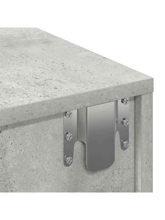 Seinähylly laatikoilla betoninharmaa 100x36x19 cm tekninen puu
