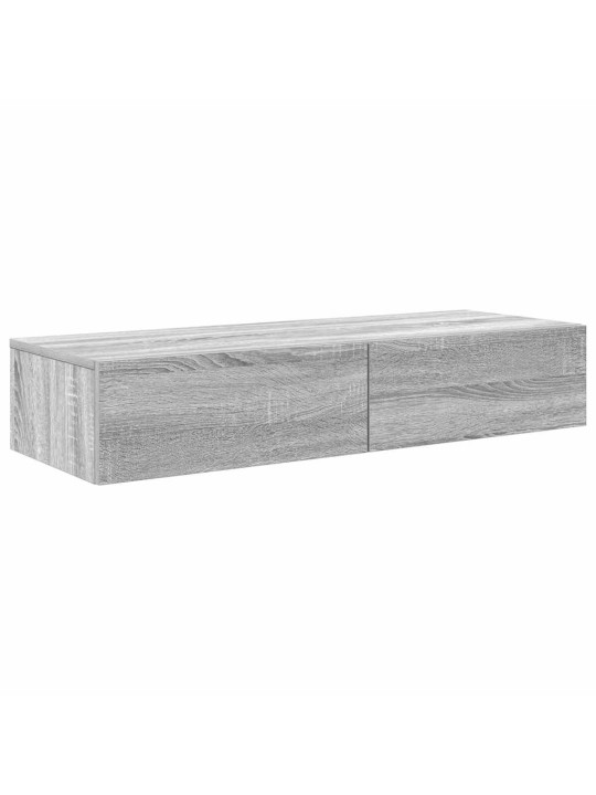 Seinähylly laatikoilla harmaa sonoma 100x36x19 cm tekninen puu