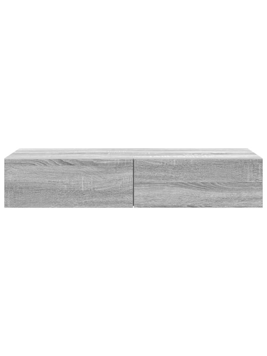 Seinähylly laatikoilla harmaa sonoma 100x36x19 cm tekninen puu