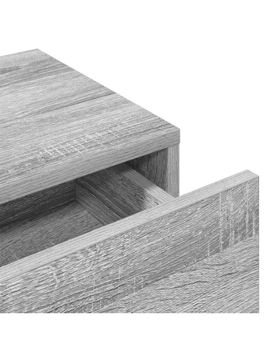 Seinähylly laatikoilla harmaa sonoma 100x36x19 cm tekninen puu