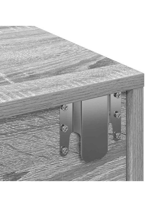 Seinähylly laatikoilla harmaa sonoma 100x36x19 cm tekninen puu