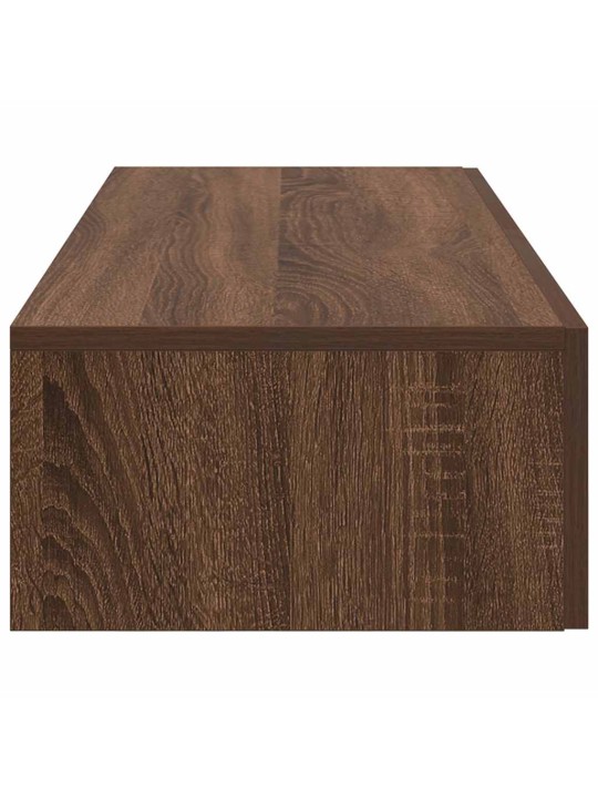 Seinähylly laatikoilla ruskea tammi 100x36x19 cm tekninen puu