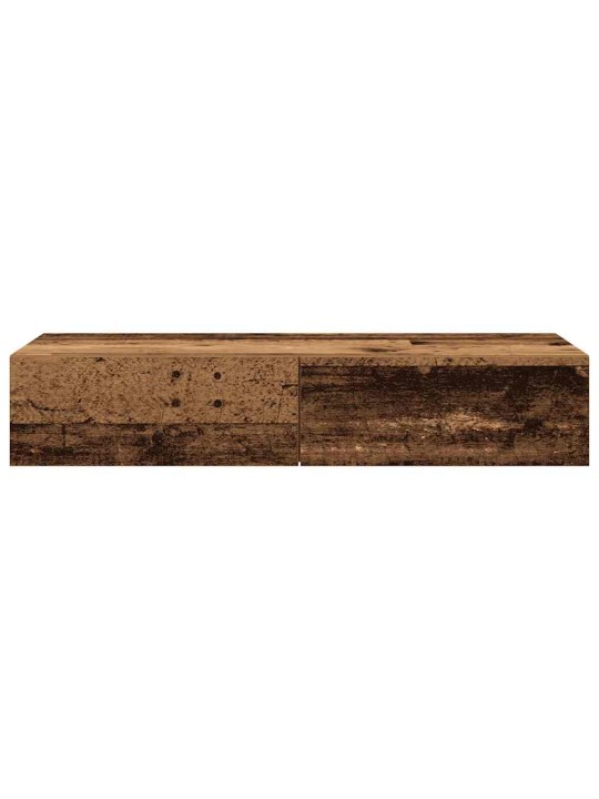 Seinähylly laatikoilla vanha puu 100x36x19 cm tekninen puu