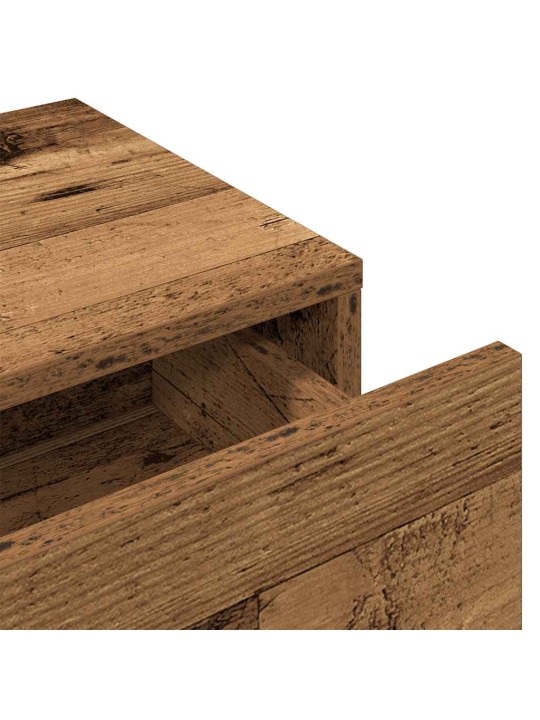 Seinähylly laatikoilla vanha puu 100x36x19 cm tekninen puu