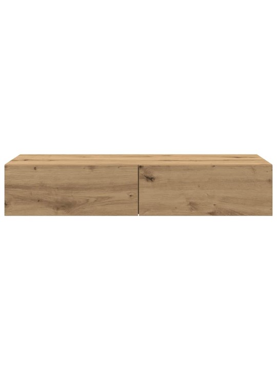 Seinähylly laatikoilla artesaani tammi 100x36x19cm tekninen puu