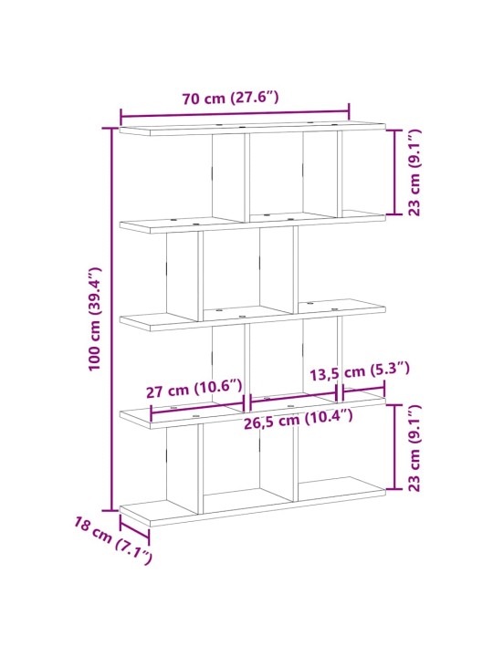 Wall cube hylly 12 lokeroa harmaa sonoma engineered wood
