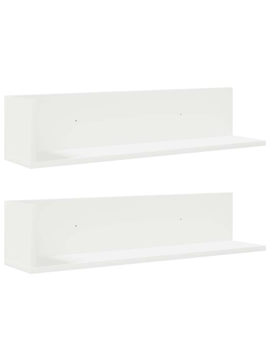 Seinähyllyt 2 kpl valkoinen 75x16,5x16,5 cm lastulevy