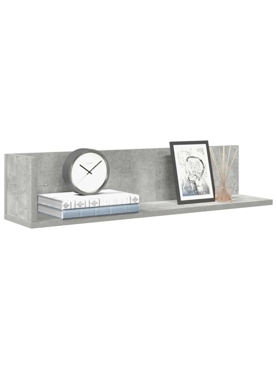 Seinähyllyt 2 kpl betoninharmaa 75x16,5x16,5 cm teknillinen puu