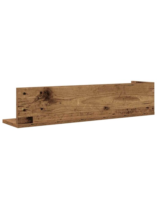 Seinähyllyt 2 kpl vanhaa puuta 75x16,5x16,5 cm tekninen puu