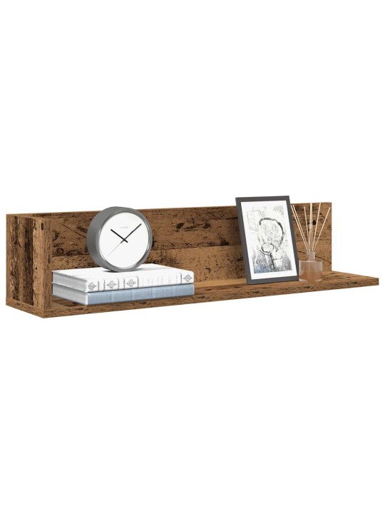 Seinähyllyt 2 kpl vanhaa puuta 75x16,5x16,5 cm tekninen puu