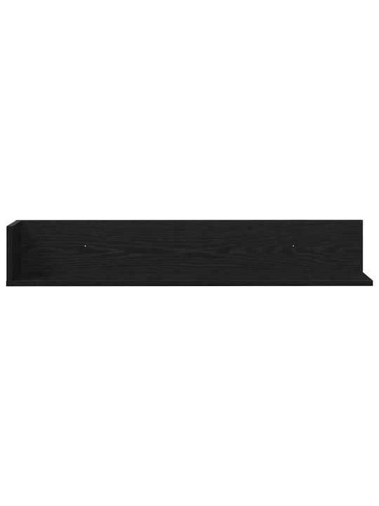 Seinähyllyt 2 kpl musta 100x16,5x16,5 cm tekninen puu
