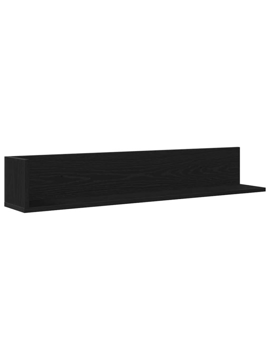Seinähyllyt 2 kpl musta 100x16,5x16,5 cm tekninen puu