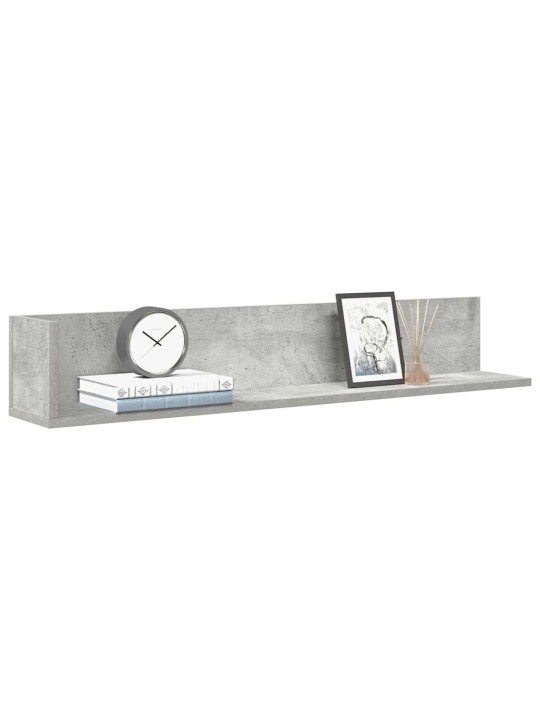 Seinähyllyt 2 kpl betonin harmaa 100x16,5x16,5 cm tekninen puu